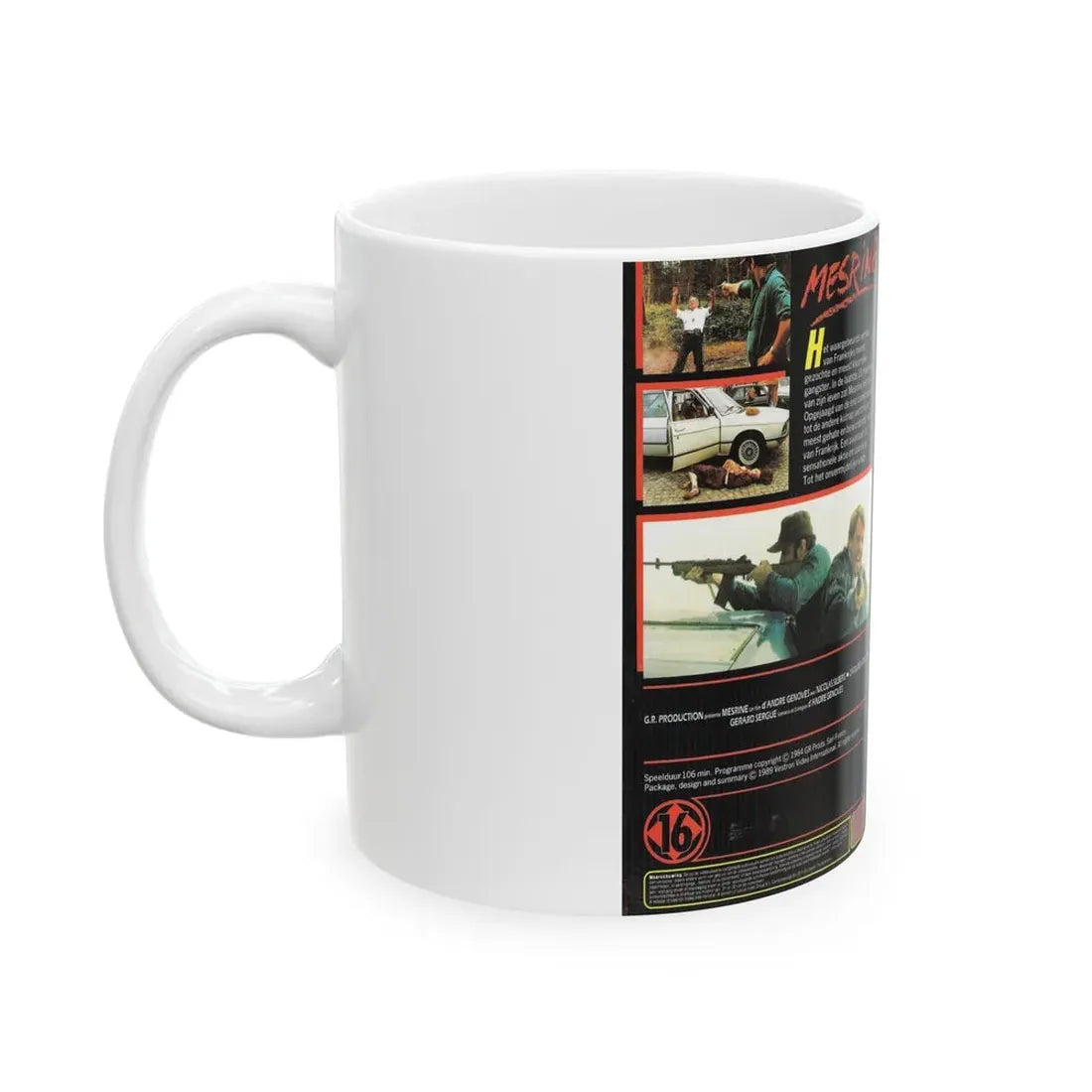 MESRINE (VHS COVER) - White Coffee Mug - Go Mug Yourself