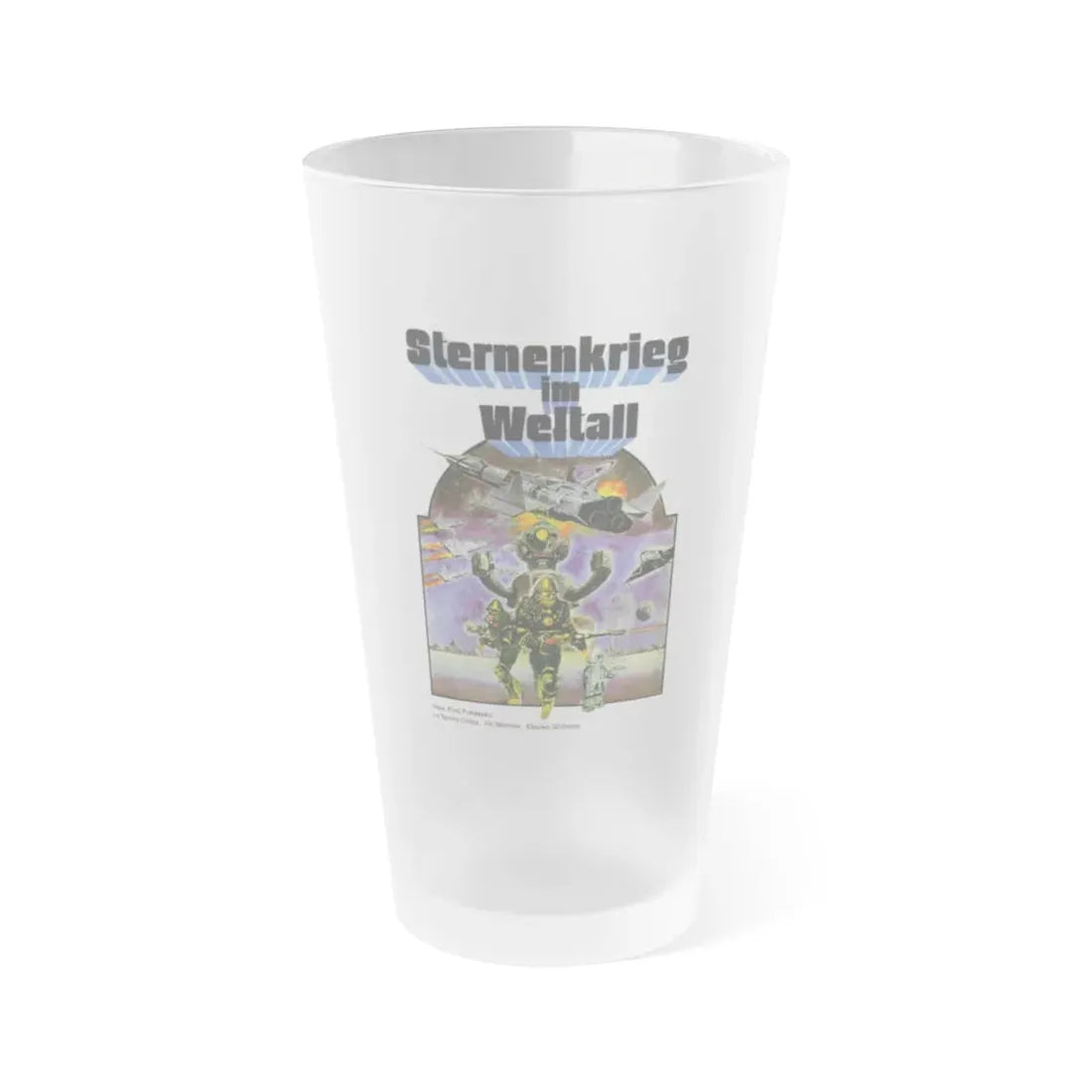 MESSAGE FROM SPACE (GERMAN) 1978 Movie Poster - Frosted Pint Glass 16oz 16oz Frosted - Go Mug Yourself