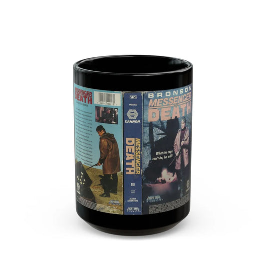 MESSENGER OF DEATH (VHS COVER) - Black Coffee Mug-15oz-Go Mug Yourself