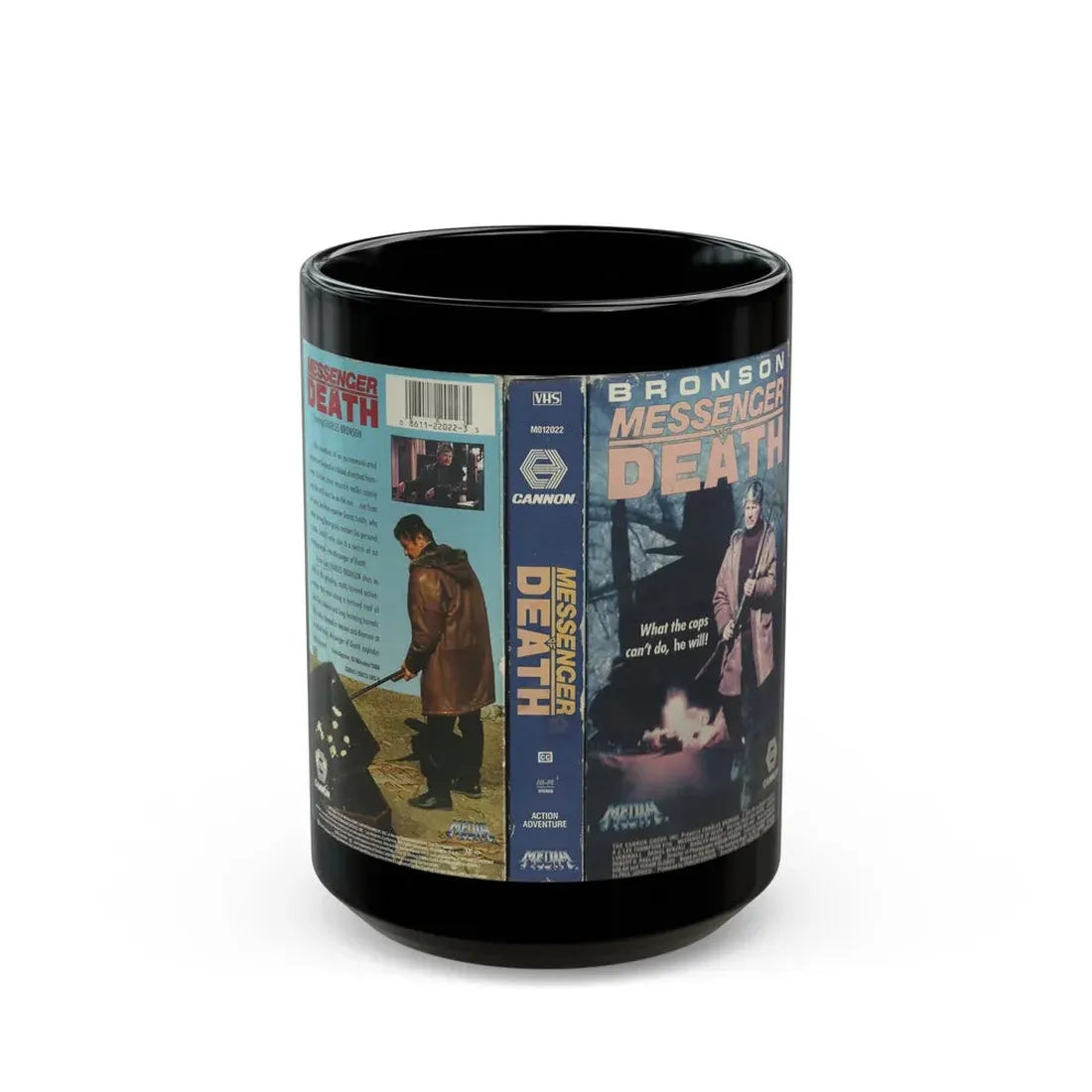 MESSENGER OF DEATH (VHS COVER) - Black Coffee Mug 15oz - Go Mug Yourself