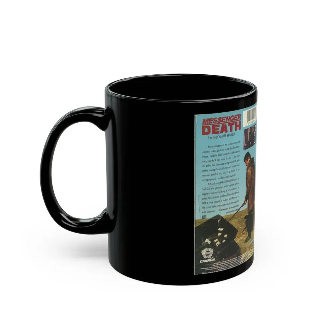 MESSENGER OF DEATH (VHS COVER) - Black Coffee Mug - Go Mug Yourself