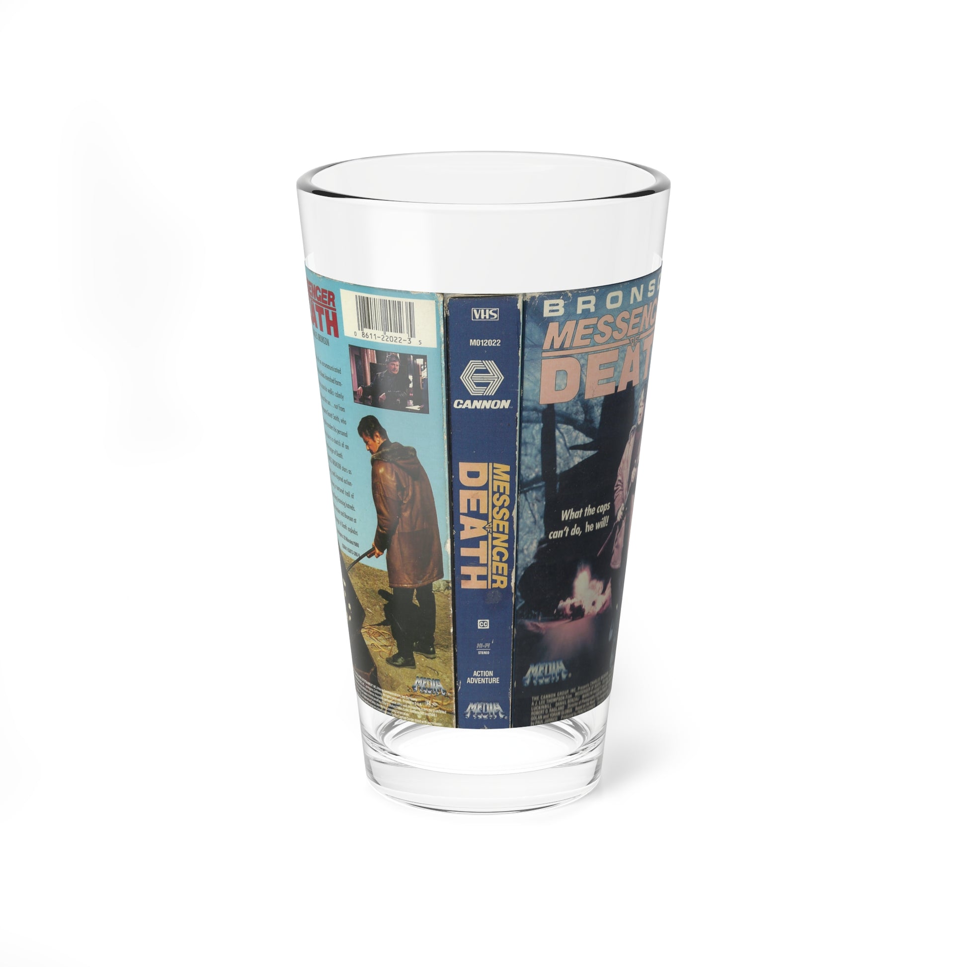 MESSENGER OF DEATH (VHS COVER) Pint Glass 16oz-16oz-Go Mug Yourself