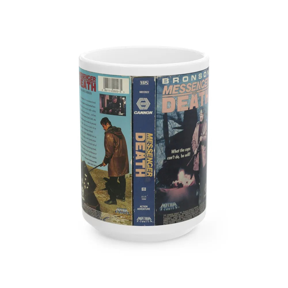 MESSENGER OF DEATH (VHS COVER) - White Coffee Mug-15oz-Go Mug Yourself