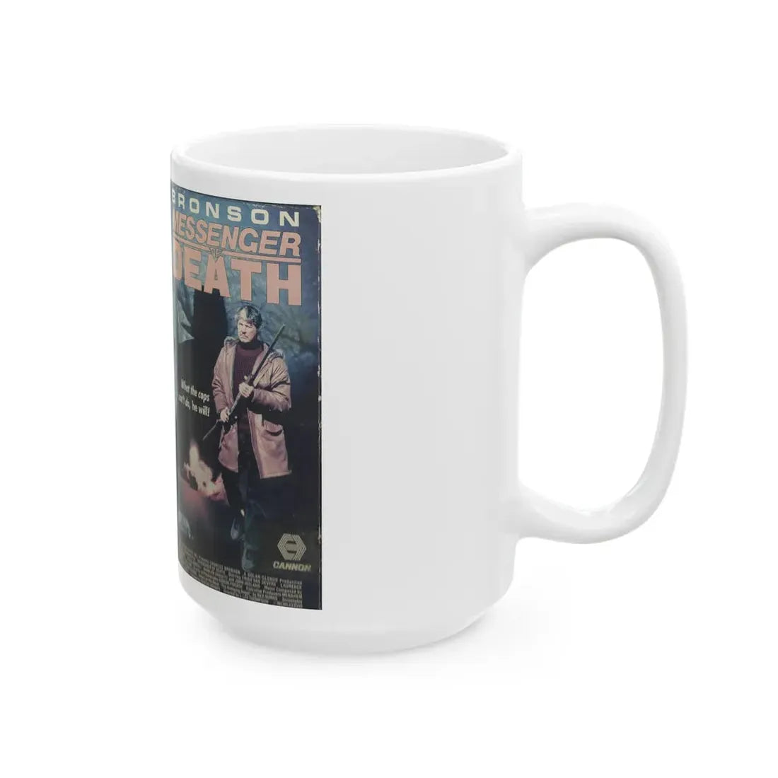 MESSENGER OF DEATH (VHS COVER) - White Coffee Mug - Go Mug Yourself