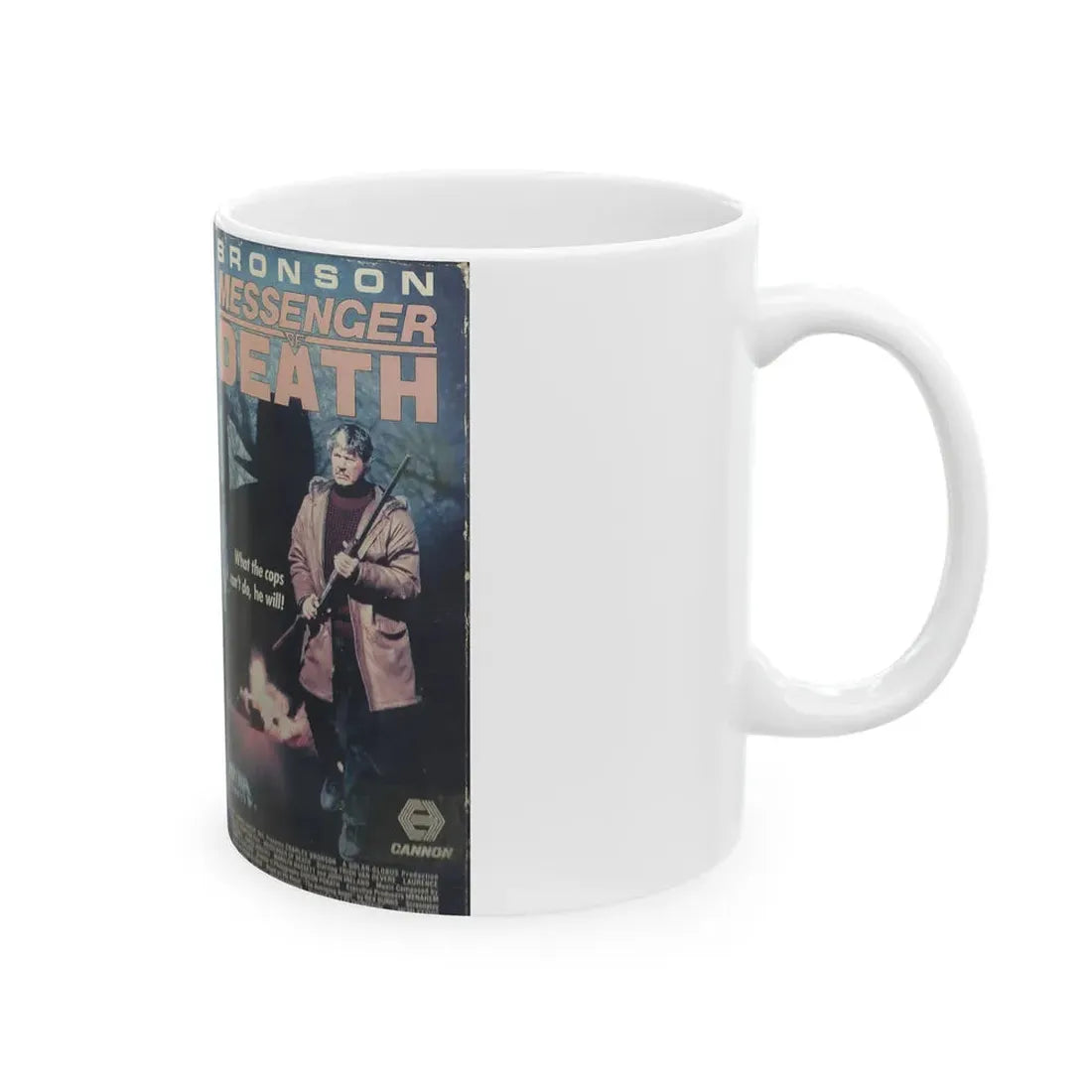 MESSENGER OF DEATH (VHS COVER) - White Coffee Mug - Go Mug Yourself