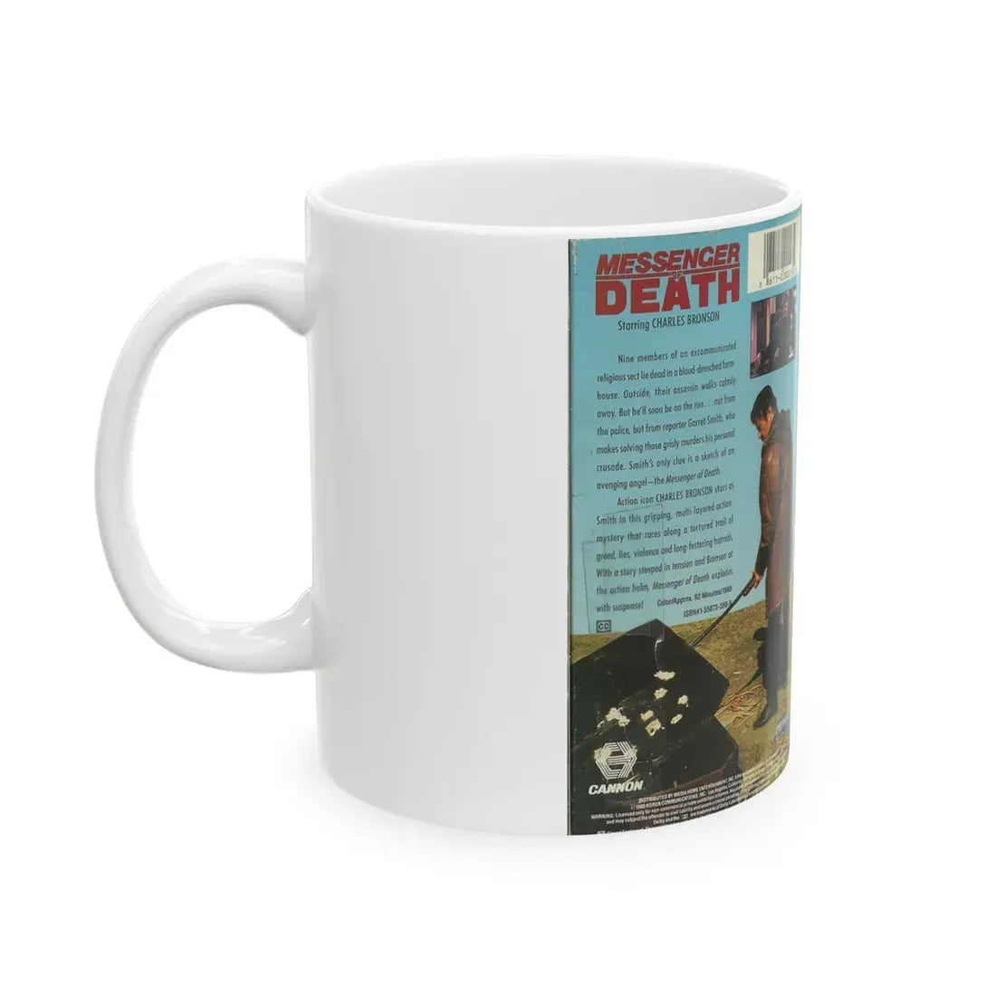 MESSENGER OF DEATH (VHS COVER) - White Coffee Mug - Go Mug Yourself