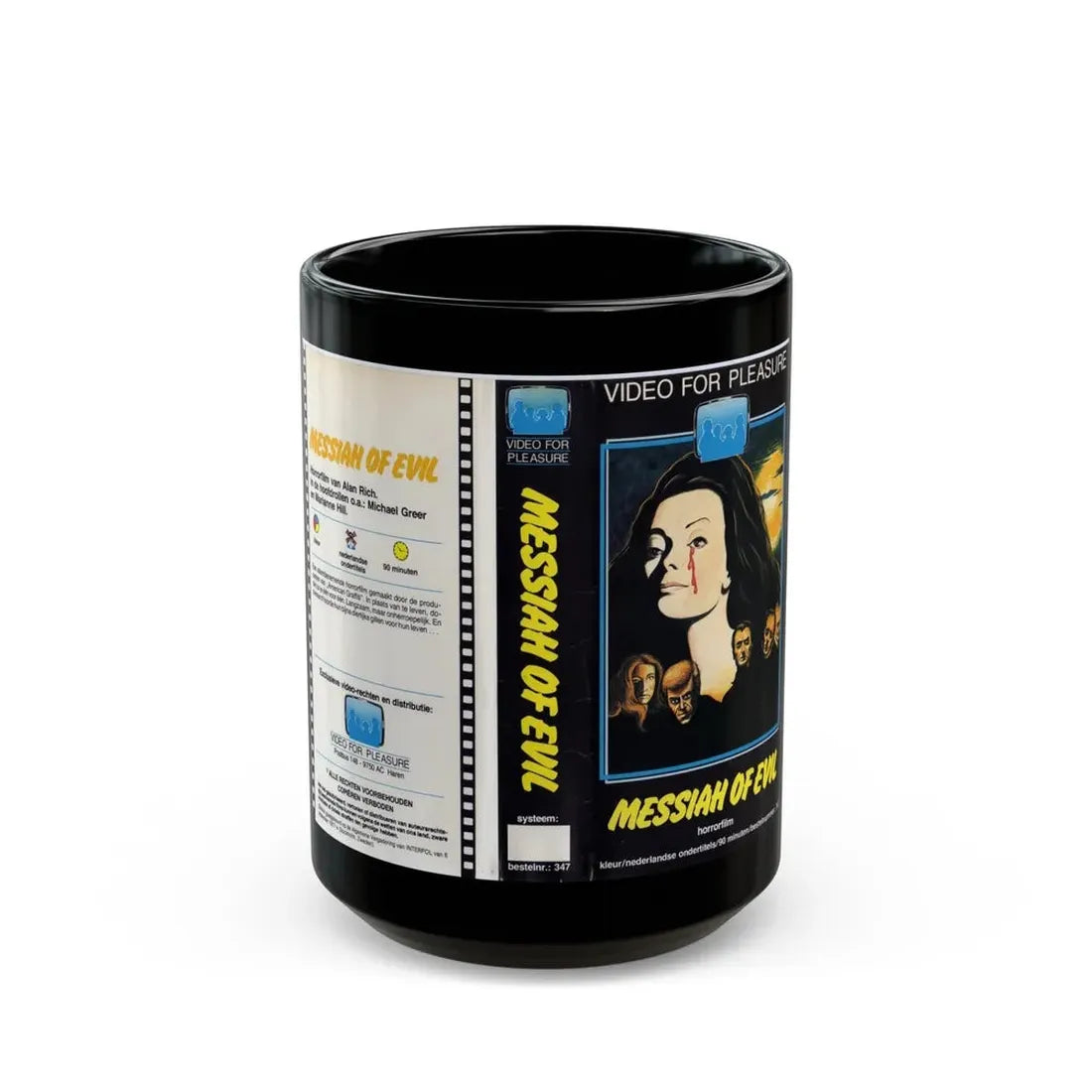 MESSIAH OF EVIL (VHS COVER) - Black Coffee Mug 15oz - Go Mug Yourself