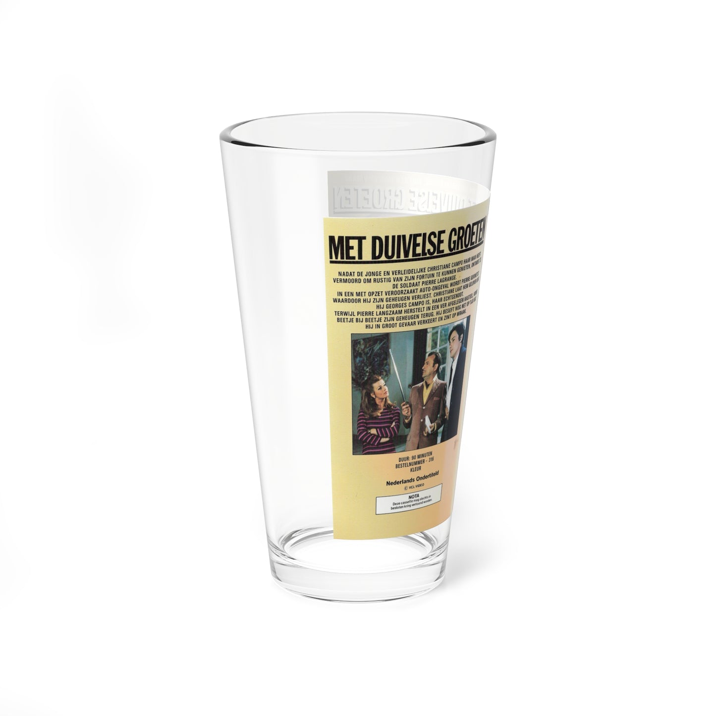 MET DUIVELSE GROTEN (VHS COVER) Pint Glass 16oz-Go Mug Yourself