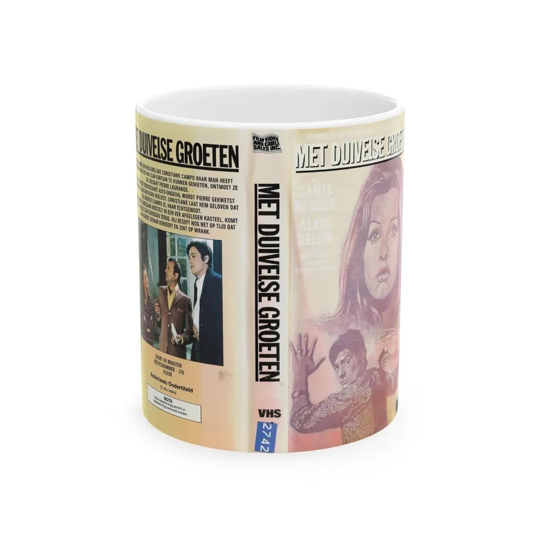 MET DUIVELSE GROTEN (VHS COVER) - White Coffee Mug 11oz - Go Mug Yourself