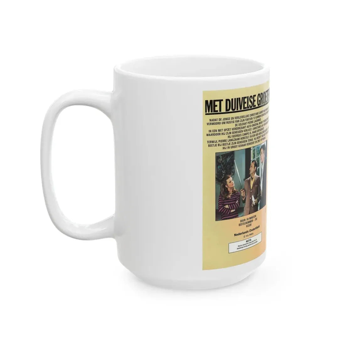 MET DUIVELSE GROTEN (VHS COVER) - White Coffee Mug - Go Mug Yourself