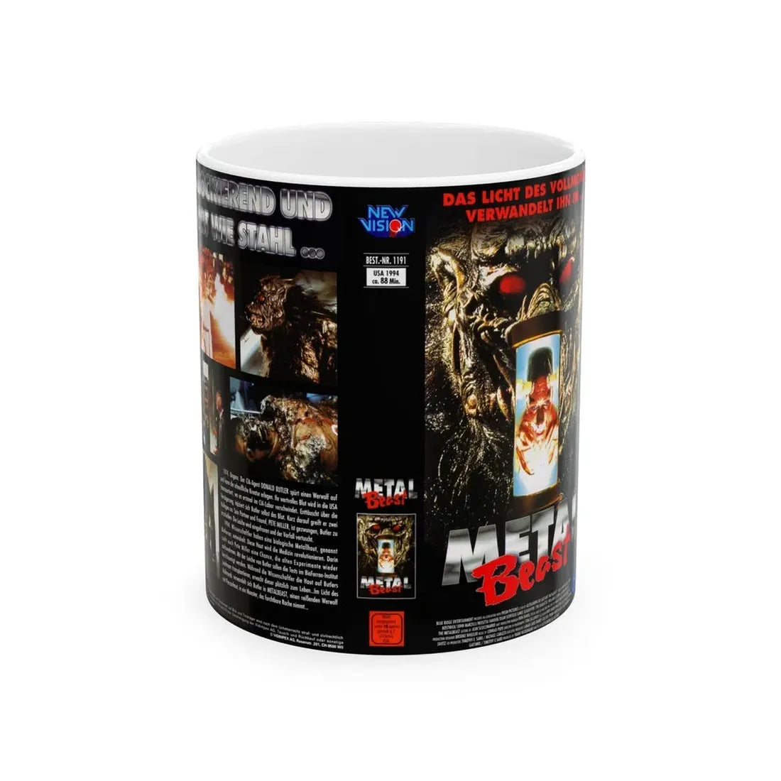 METAL BEAST (VHS COVER) - White Coffee Mug 11oz - Go Mug Yourself
