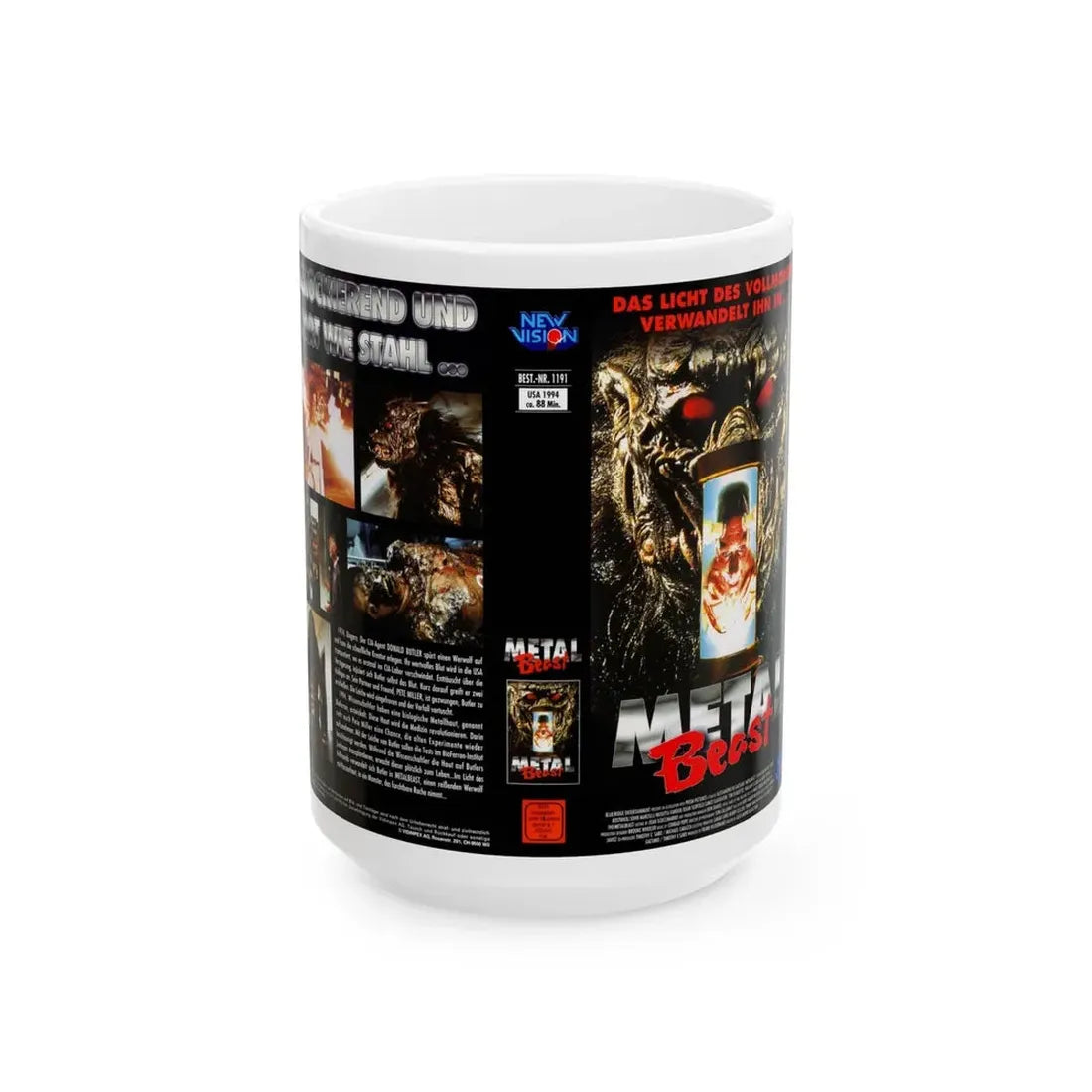 METAL BEAST (VHS COVER) - White Coffee Mug 15oz - Go Mug Yourself