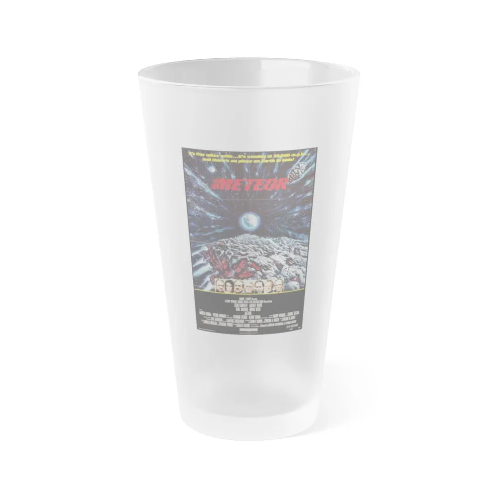 METEOR 1979 Movie Poster - Frosted Pint Glass 16oz-16oz-Frosted-Go Mug Yourself