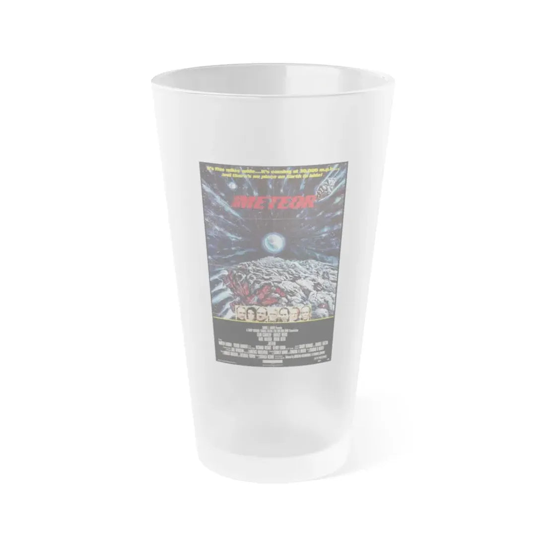 METEOR 1979 Movie Poster - Frosted Pint Glass 16oz 16oz Frosted - Go Mug Yourself