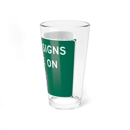 Metric Signs In Use On Interstate 19 (Arizona) (Road Sign) Pint Glass 16oz - Go Mug Yourself