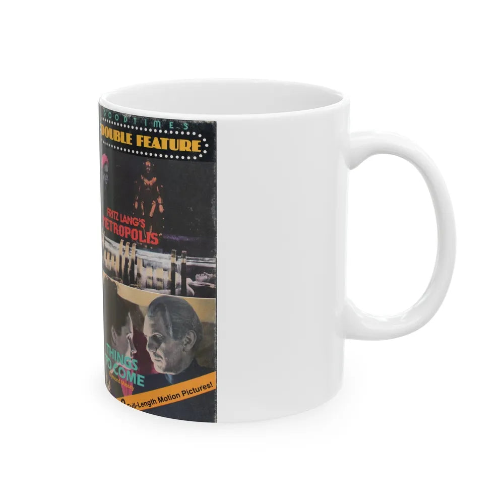 METROPOLIS AND THINGS TO COME GOODTIMES DOUBLE FEATURE (VHS COVER) - White Coffee Mug-Go Mug Yourself