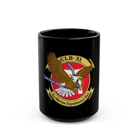 MEU CLB 31 (USMC) Black Coffee Mug-15oz-Go Mug Yourself