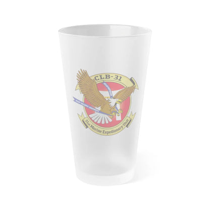 MEU CLB 31 (USMC) Frosted Pint Glass 16oz-Go Mug Yourself