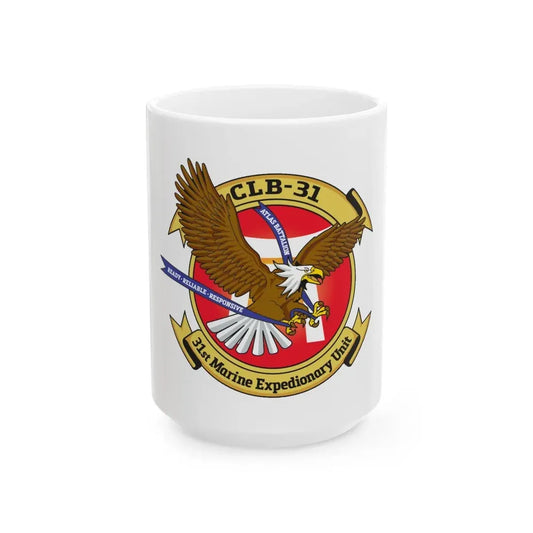 MEU CLB 31 (USMC) White Coffee Mug 15oz - Go Mug Yourself