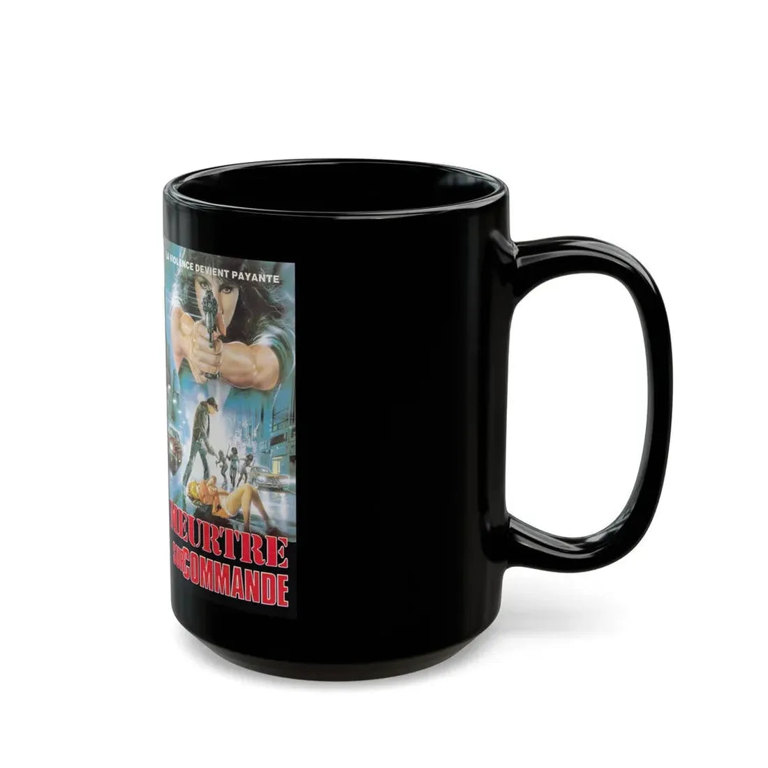 MEURTRE SUR COMMANDE (VHS COVER) - Black Coffee Mug - Go Mug Yourself