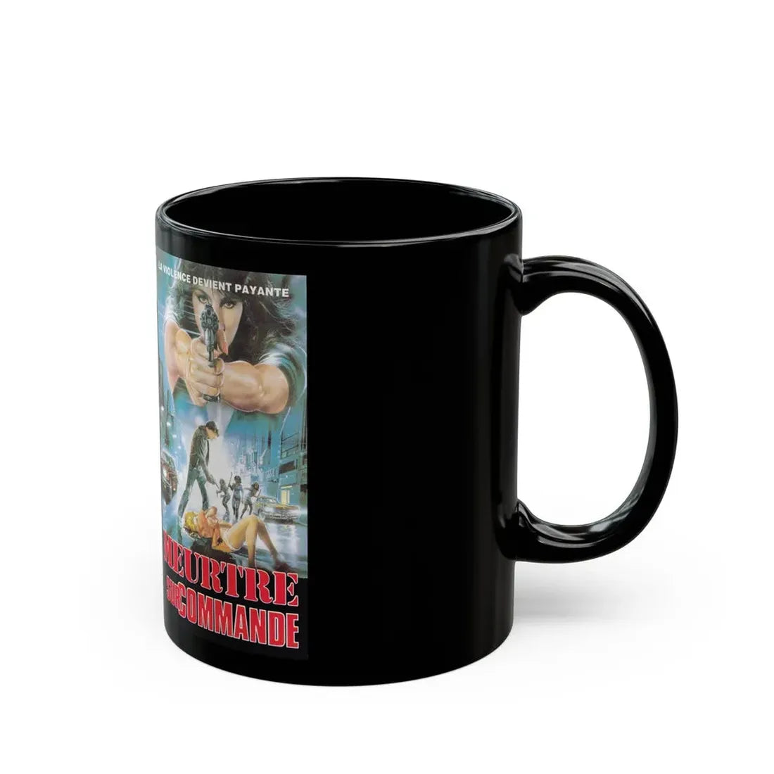MEURTRE SUR COMMANDE (VHS COVER) - Black Coffee Mug - Go Mug Yourself