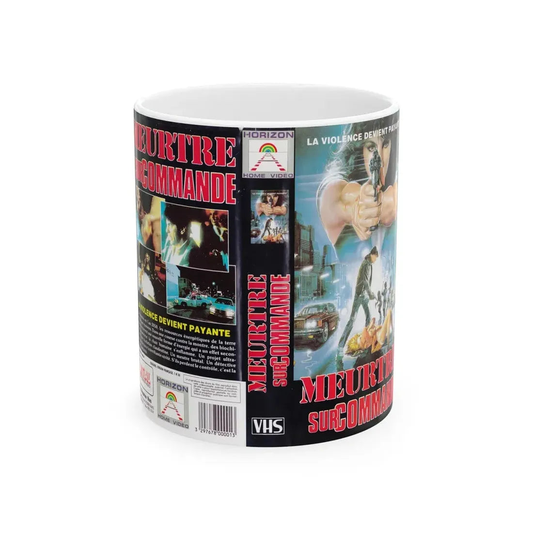 MEURTRE SUR COMMANDE (VHS COVER) - White Coffee Mug 11oz - Go Mug Yourself