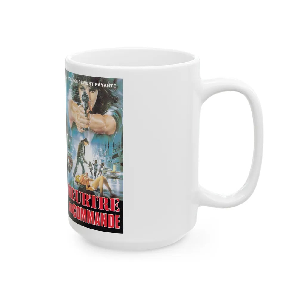 MEURTRE SUR COMMANDE (VHS COVER) - White Coffee Mug-Go Mug Yourself