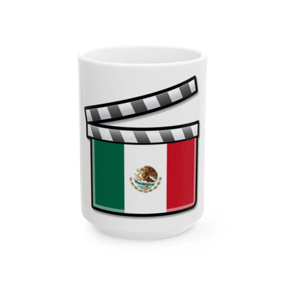 Mexico film clapperboard (Mexico) White Coffee Mug 15oz - Go Mug Yourself