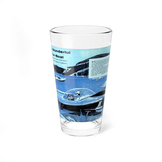 MI's Wonderful Car-Boat (Magazine Illustration) Pint Glass 16oz 16oz - Go Mug Yourself