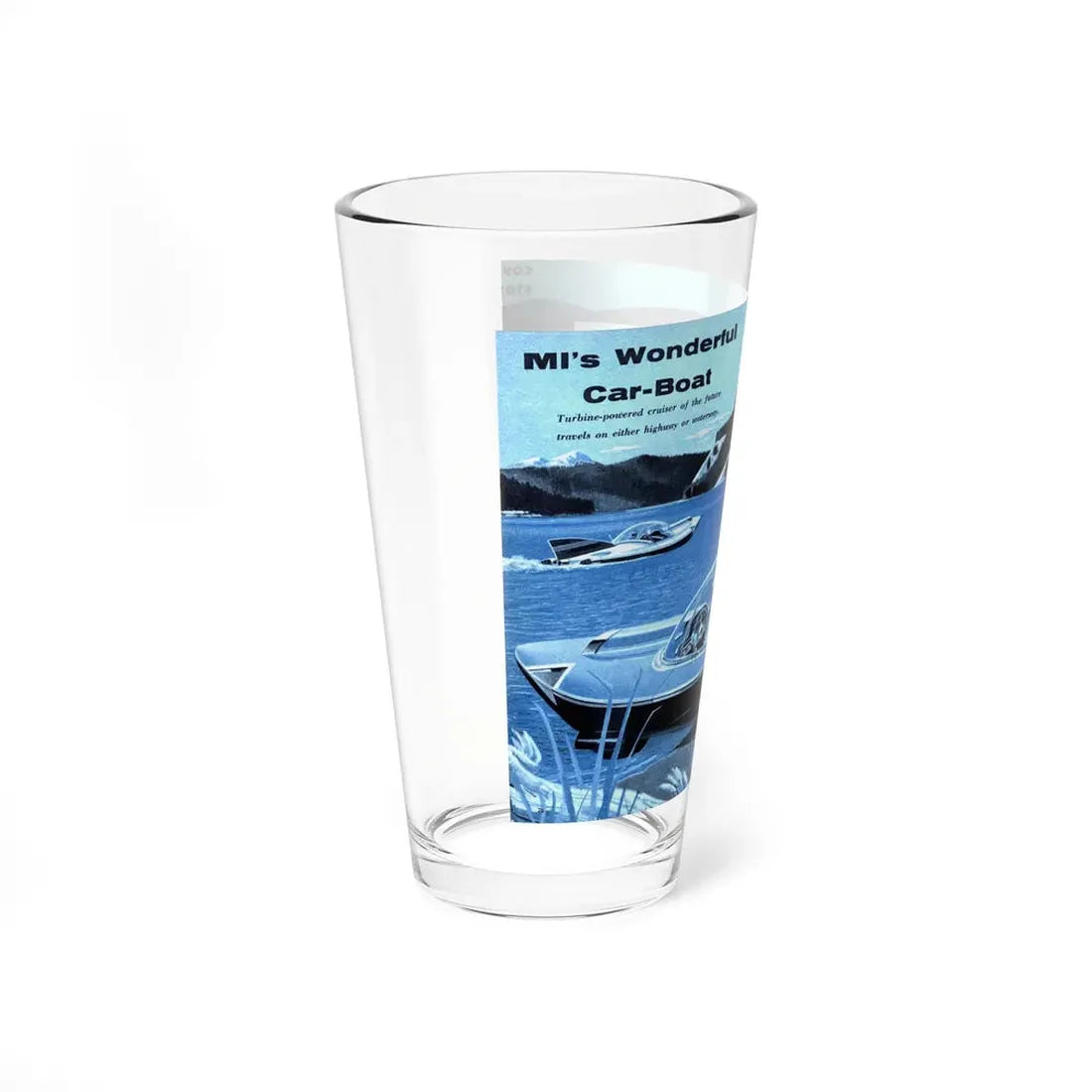 MI's Wonderful Car-Boat (Magazine Illustration) Pint Glass 16oz - Go Mug Yourself
