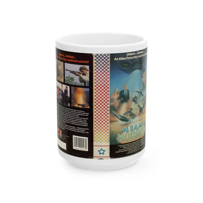 MIAMI HORROR VERSION 2 (VHS COVER) - White Coffee Mug 15oz - Go Mug Yourself