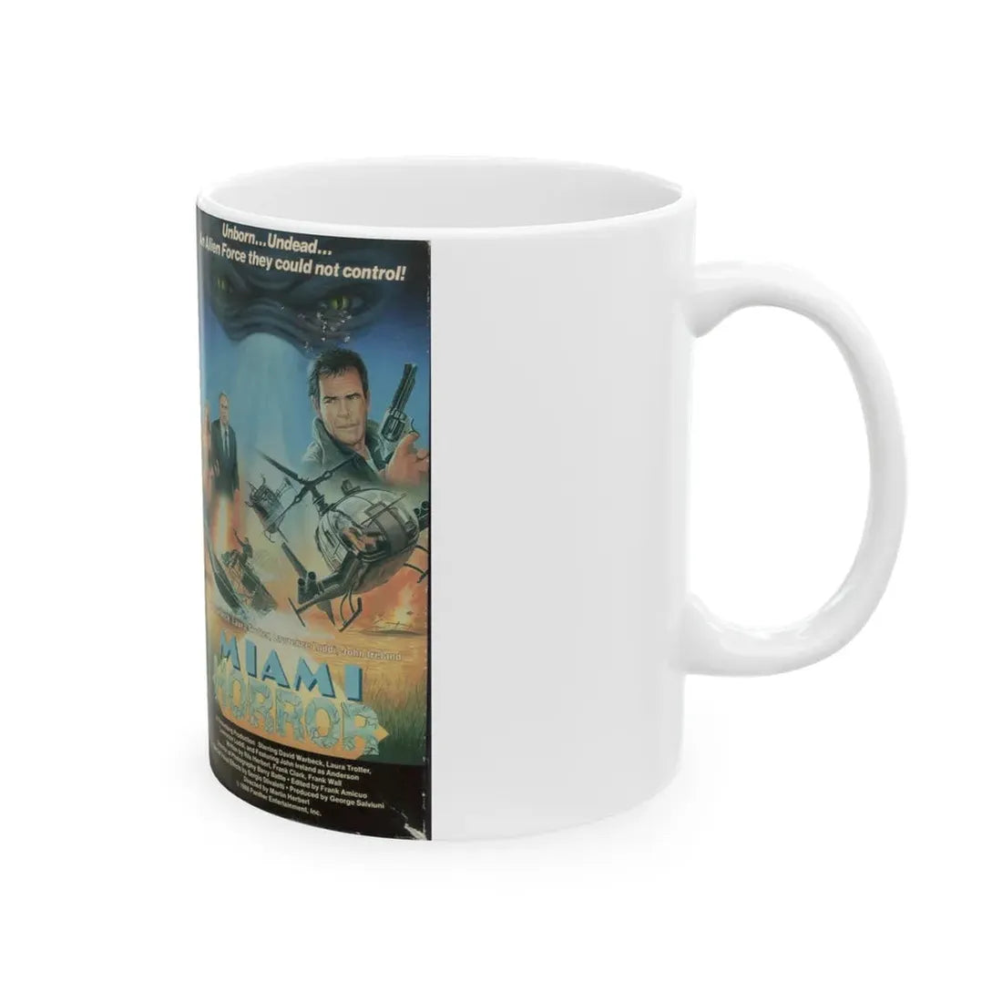 MIAMI HORROR VERSION 2 (VHS COVER) - White Coffee Mug - Go Mug Yourself