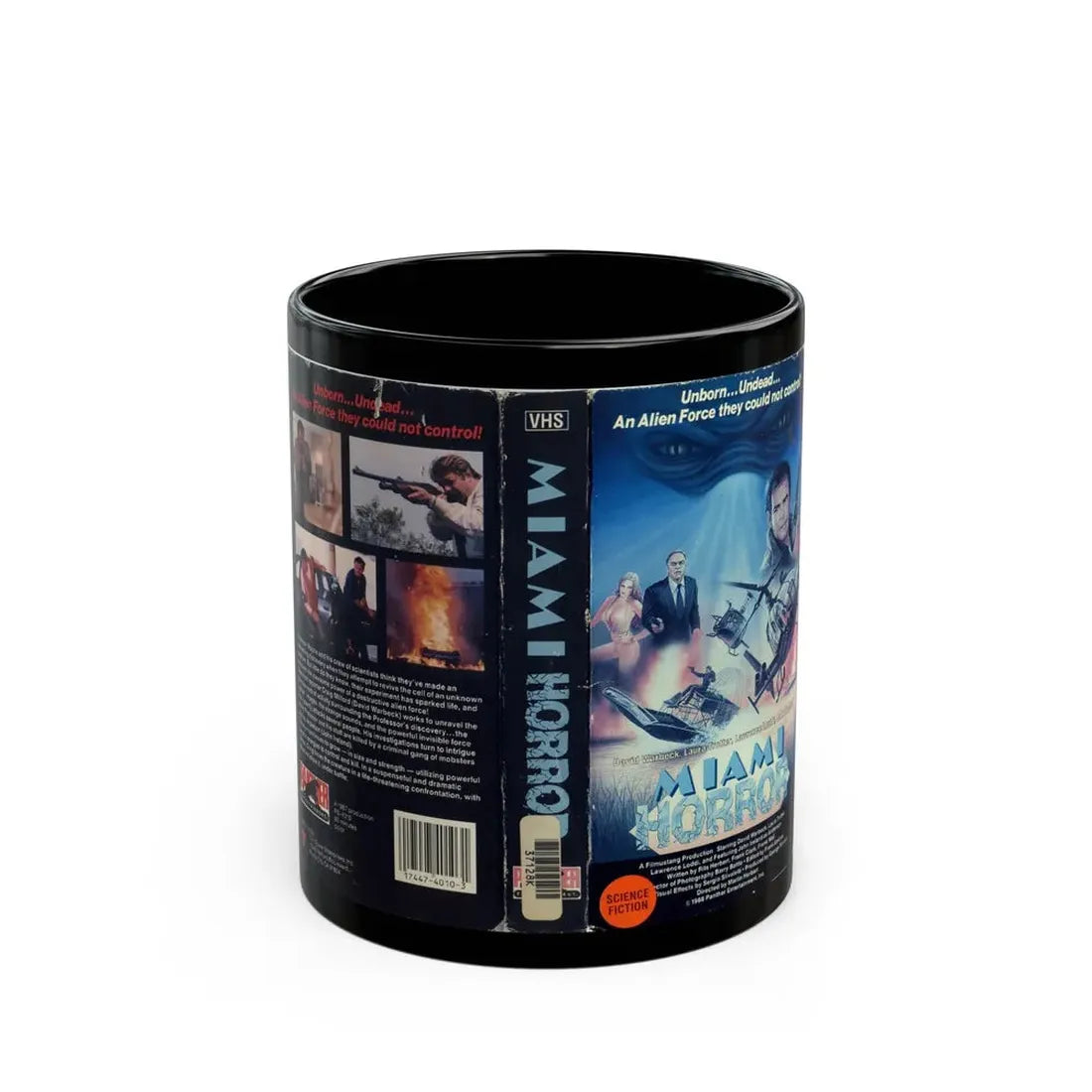 MIAMI HORROR (VHS COVER) - Black Coffee Mug 11oz - Go Mug Yourself