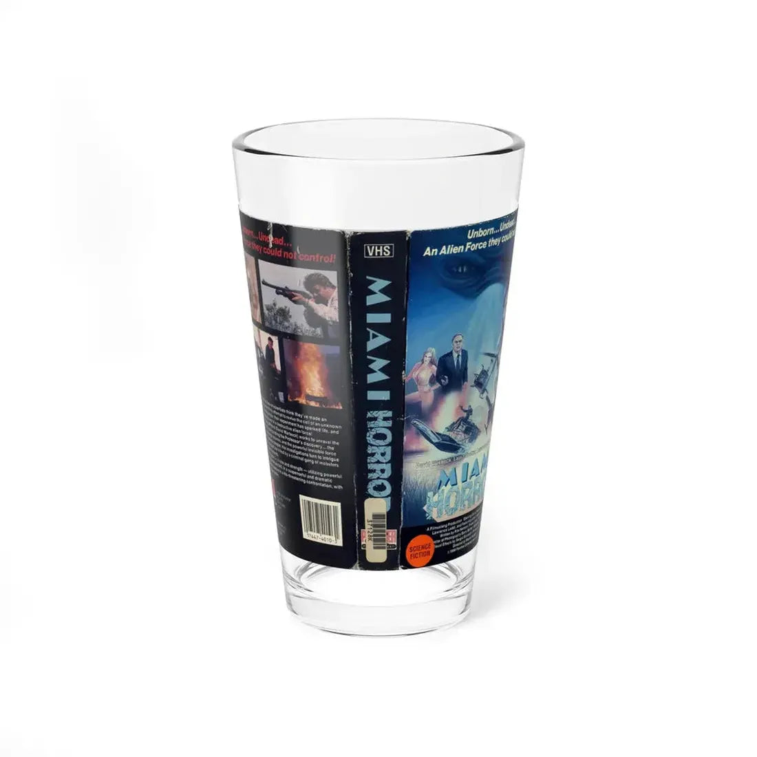 MIAMI HORROR (VHS COVER) Pint Glass 16oz 16oz - Go Mug Yourself
