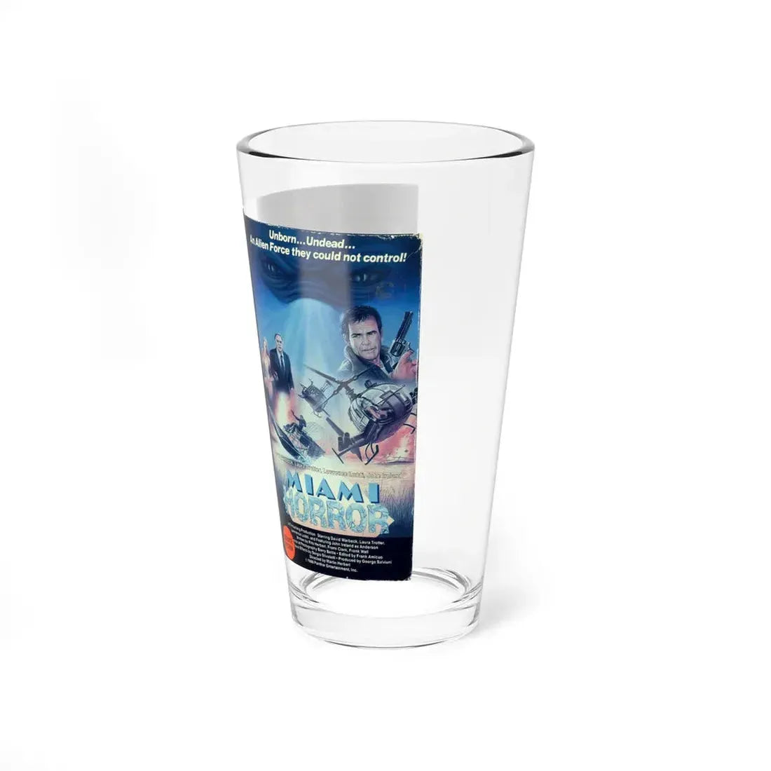 MIAMI HORROR (VHS COVER) Pint Glass 16oz - Go Mug Yourself