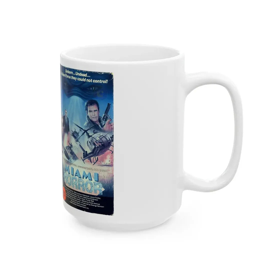MIAMI HORROR (VHS COVER) - White Coffee Mug - Go Mug Yourself