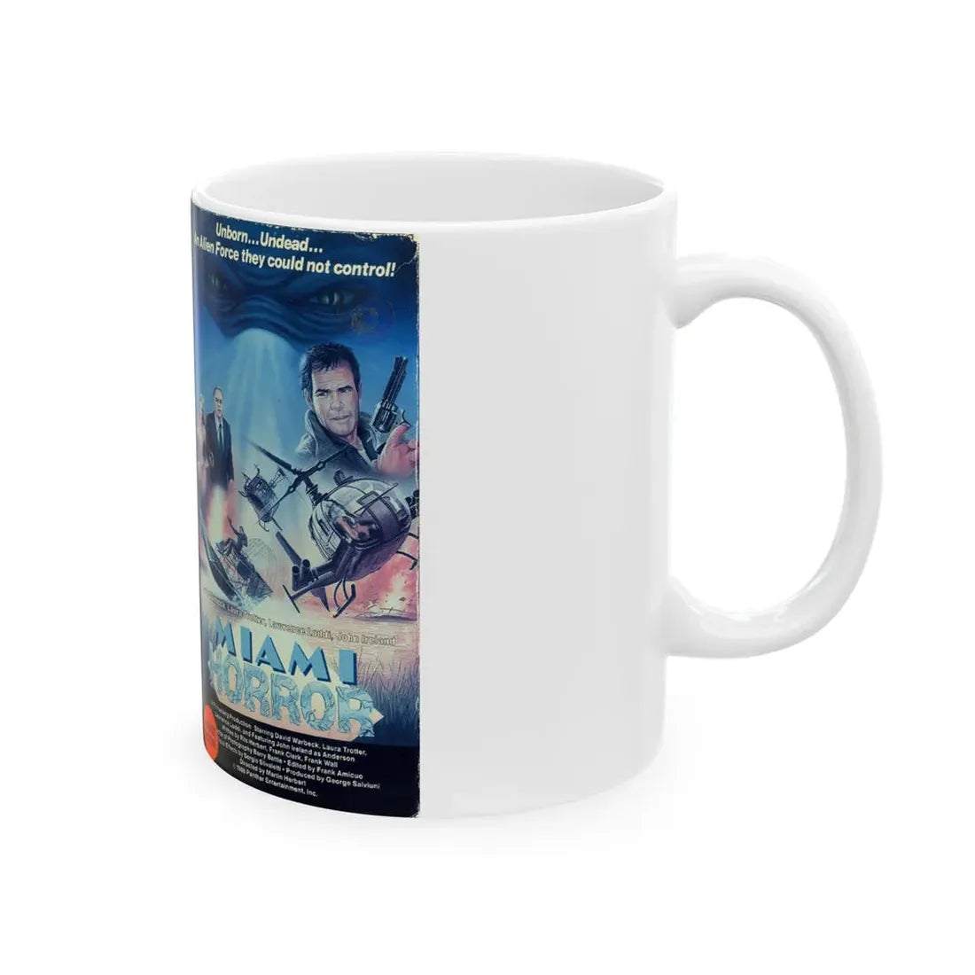 MIAMI HORROR (VHS COVER) - White Coffee Mug - Go Mug Yourself