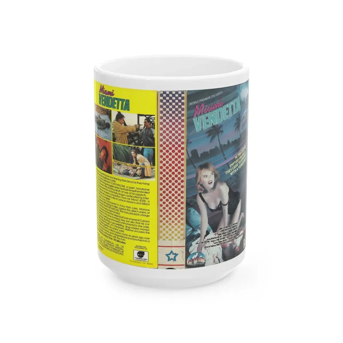 MIAMI VENDETTA (VHS COVER) - White Coffee Mug 15oz - Go Mug Yourself