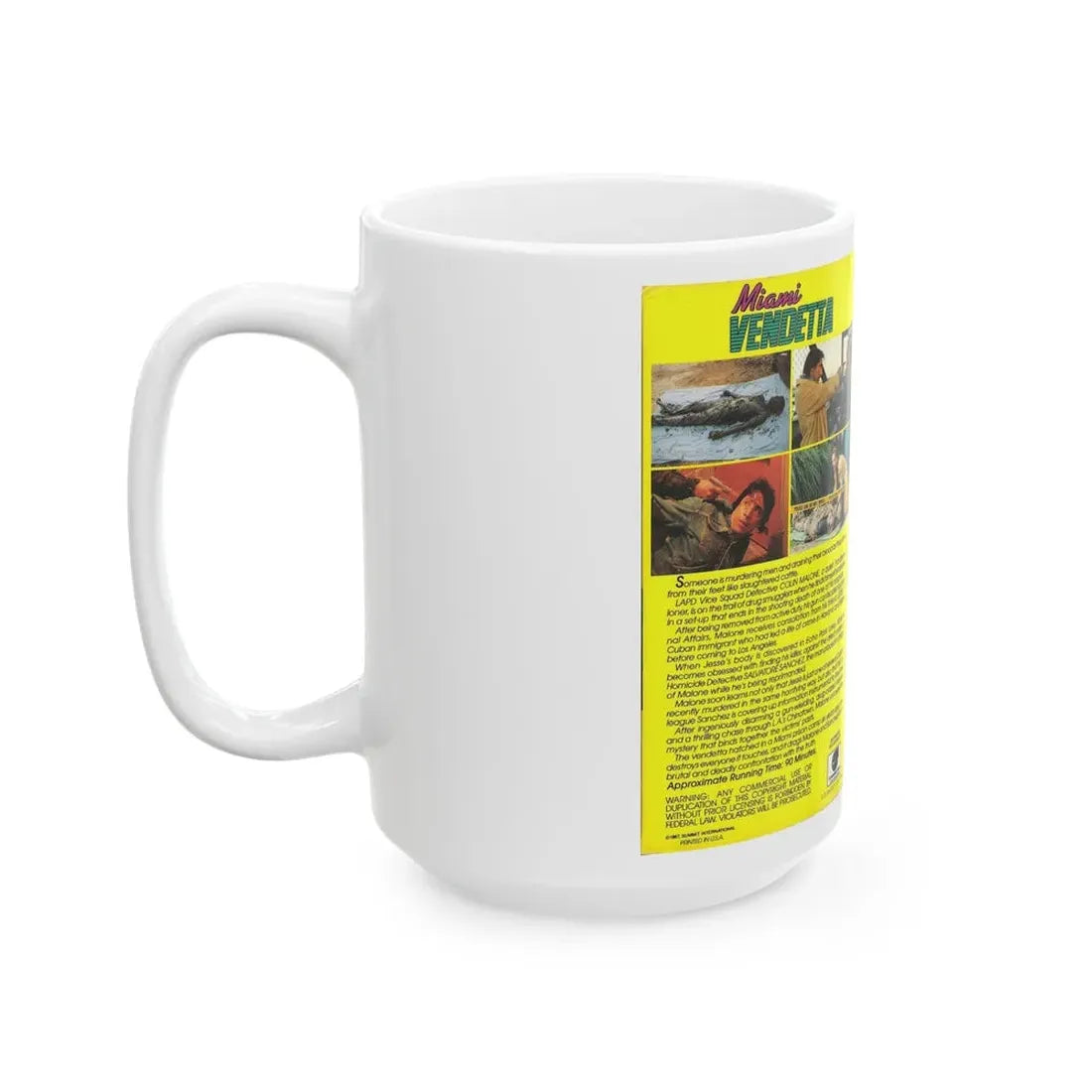 MIAMI VENDETTA (VHS COVER) - White Coffee Mug - Go Mug Yourself