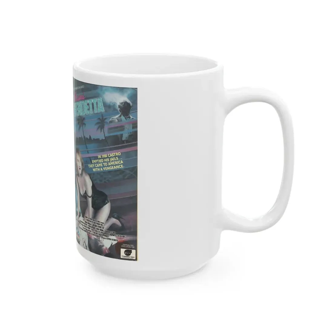 MIAMI VENDETTA (VHS COVER) - White Coffee Mug - Go Mug Yourself