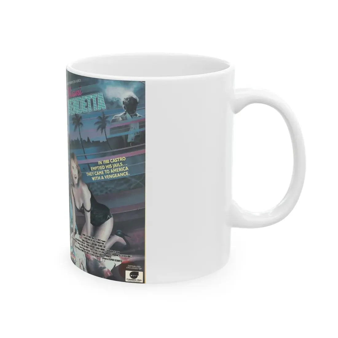 MIAMI VENDETTA (VHS COVER) - White Coffee Mug - Go Mug Yourself