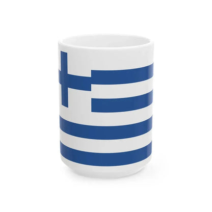 Miaoulis flag (Greece) White Coffee Mug 15oz - Go Mug Yourself