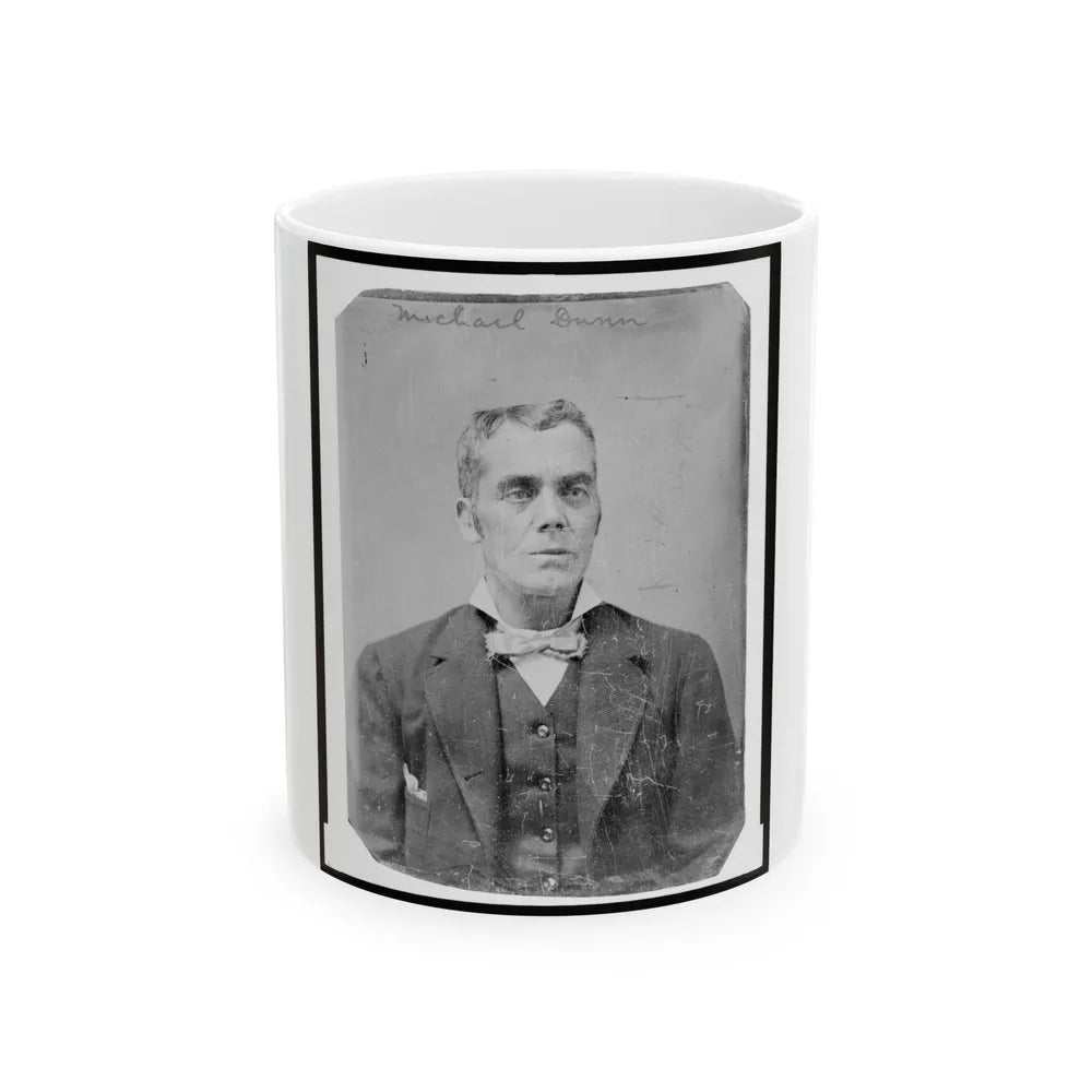 Michael Dunn, Half-Length Portrait, Facing Front (U.S. Civil War) White Coffee Mug-11oz-Go Mug Yourself