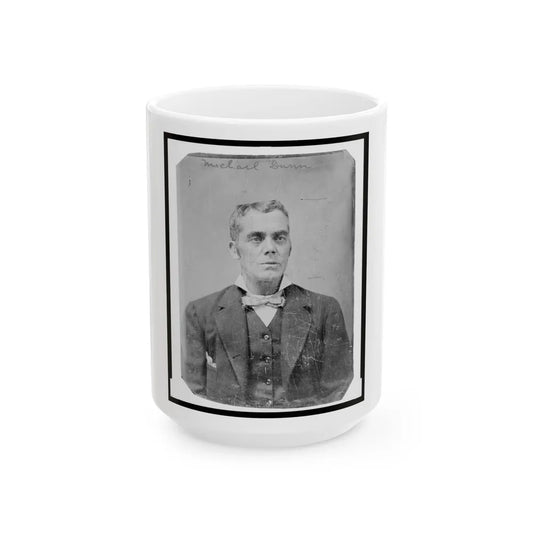 Michael Dunn, Half-Length Portrait, Facing Front (U.S. Civil War) White Coffee Mug-15oz-Go Mug Yourself