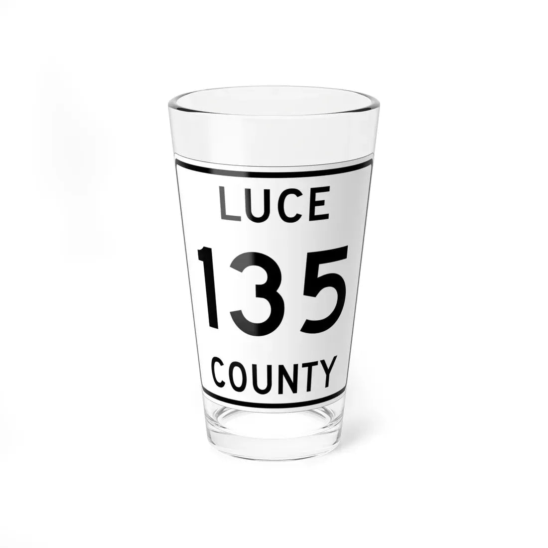 Michigan 135 Luce County (Michigan) (Road Sign) Pint Glass 16oz 16oz - Go Mug Yourself