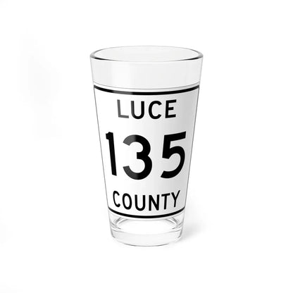 Michigan 135 Luce County (Michigan) (Road Sign) Pint Glass 16oz 16oz - Go Mug Yourself