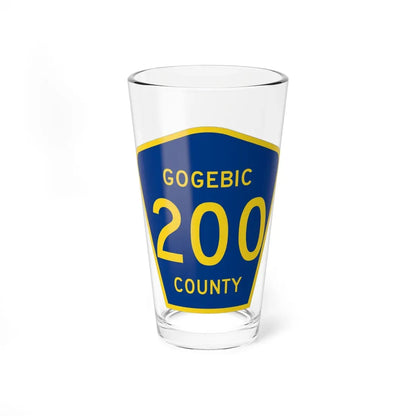 Michigan 200 Gogebic County (Michigan) (Road Sign) Pint Glass 16oz 16oz - Go Mug Yourself