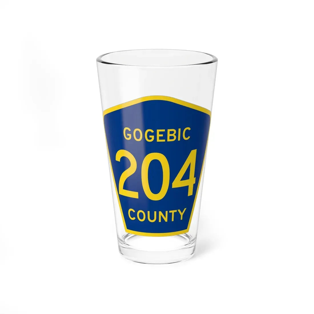 Michigan 204 Gogebic County (Michigan) (Road Sign) Pint Glass 16oz 16oz - Go Mug Yourself