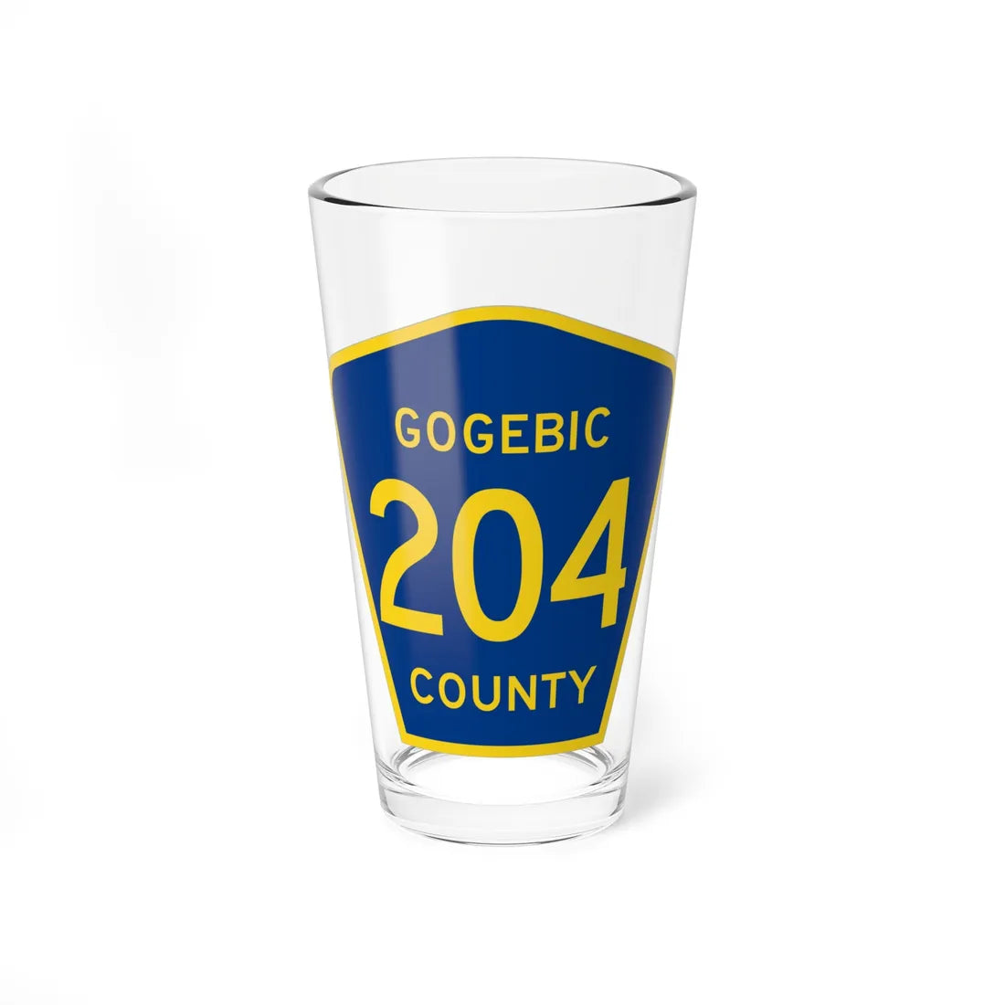 Michigan 204 Gogebic County (Michigan) (Road Sign) Pint Glss 16oz 16oz - Go Mug Yourself
