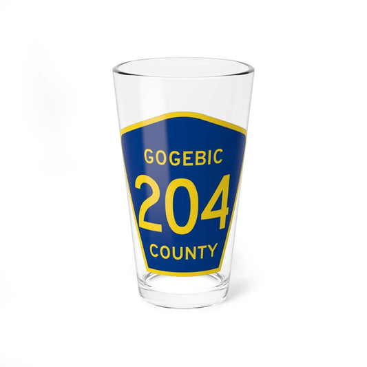 Michigan 204 Gogebic County (Michigan) (Road Sign) Pint Glss 16oz 16oz - Go Mug Yourself
